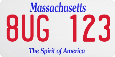 MA license plate 8UG123