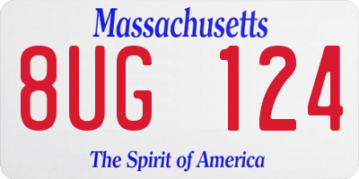 MA license plate 8UG124
