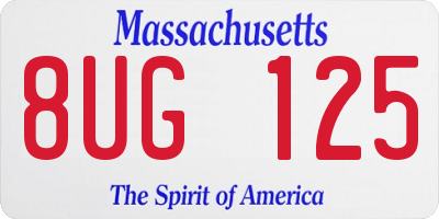 MA license plate 8UG125