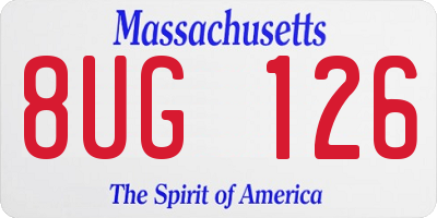 MA license plate 8UG126