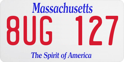 MA license plate 8UG127