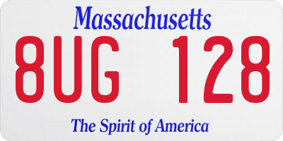 MA license plate 8UG128