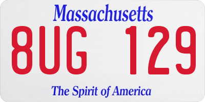 MA license plate 8UG129