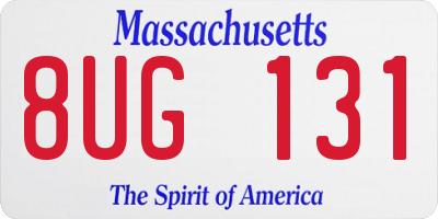 MA license plate 8UG131