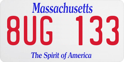 MA license plate 8UG133