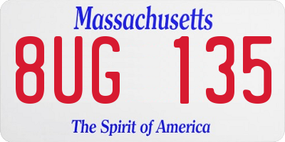 MA license plate 8UG135