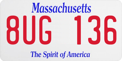 MA license plate 8UG136