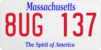 MA license plate 8UG137