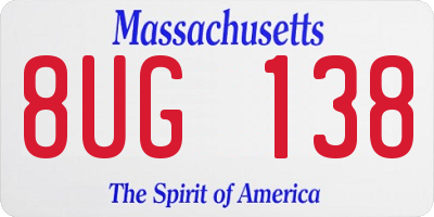 MA license plate 8UG138