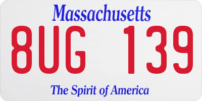 MA license plate 8UG139