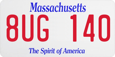 MA license plate 8UG140