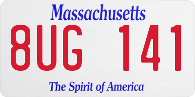 MA license plate 8UG141