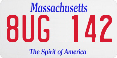 MA license plate 8UG142