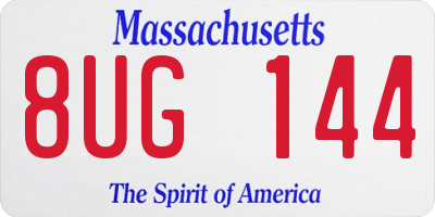 MA license plate 8UG144