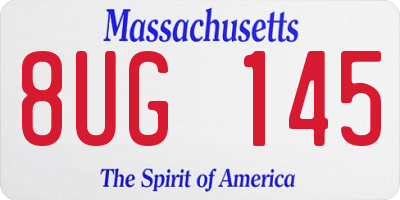 MA license plate 8UG145