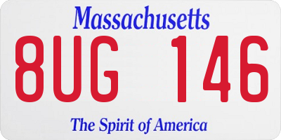 MA license plate 8UG146