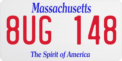 MA license plate 8UG148
