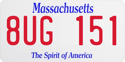 MA license plate 8UG151