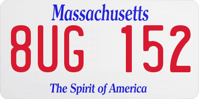 MA license plate 8UG152