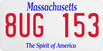 MA license plate 8UG153