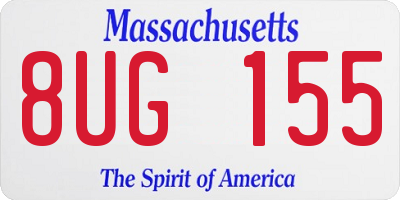 MA license plate 8UG155