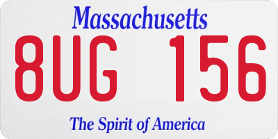 MA license plate 8UG156