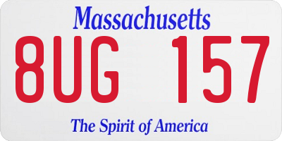 MA license plate 8UG157