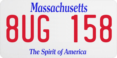 MA license plate 8UG158