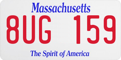 MA license plate 8UG159