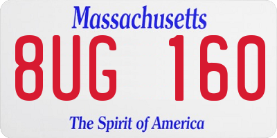 MA license plate 8UG160