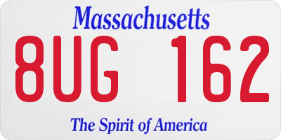 MA license plate 8UG162