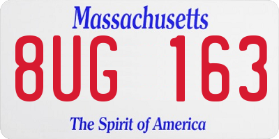 MA license plate 8UG163