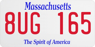 MA license plate 8UG165