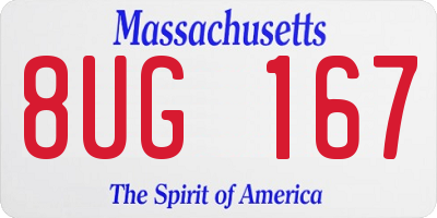 MA license plate 8UG167