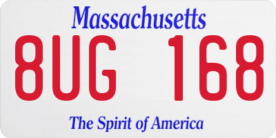 MA license plate 8UG168
