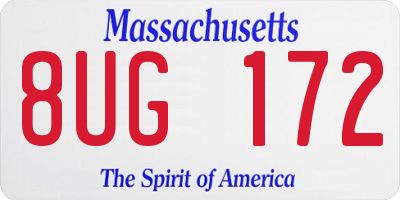 MA license plate 8UG172