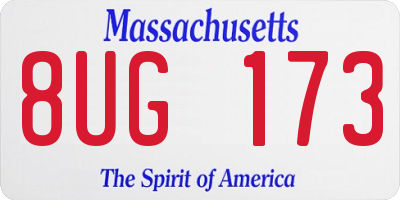 MA license plate 8UG173