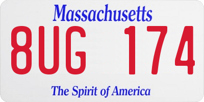 MA license plate 8UG174
