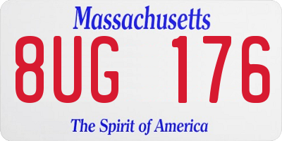 MA license plate 8UG176