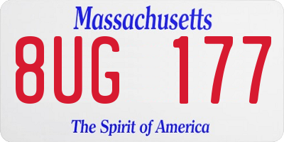 MA license plate 8UG177