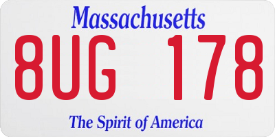 MA license plate 8UG178