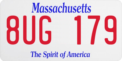 MA license plate 8UG179