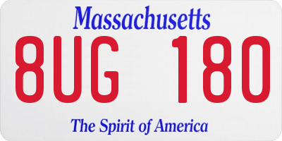 MA license plate 8UG180
