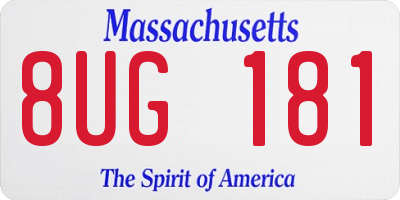 MA license plate 8UG181
