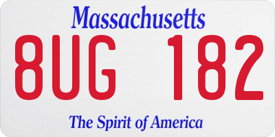 MA license plate 8UG182