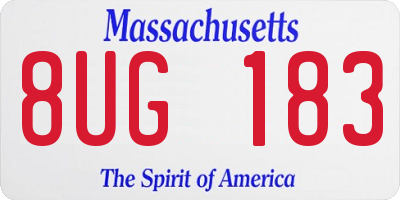 MA license plate 8UG183