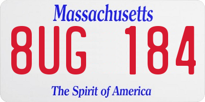 MA license plate 8UG184