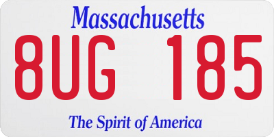 MA license plate 8UG185