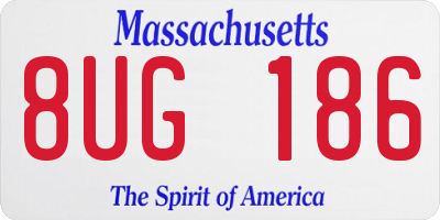 MA license plate 8UG186