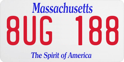 MA license plate 8UG188